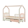 Modern Child's Bed with Storage Drawers and Safety Frame